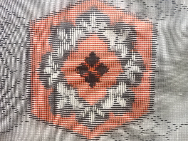 JAPANESE KIMONO / ANTIQUE ENSEMBLE KIMONO / SILK / DORO OSHIMA TSUMUGI / WOVEN KIKKO PATTERN